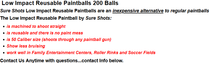 200 Low Impact Reusable Paintballs
